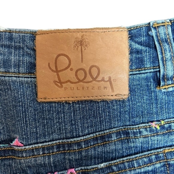 Lily Pulitzer Denim Embroidered Multicolored Horse Skirt - Picture 5 of 11